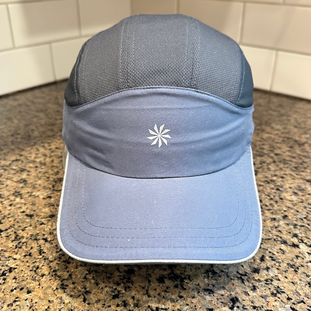 Athleta Running Hat Performance Cap Men's One Size Adjustable Grey Blue Mesh
